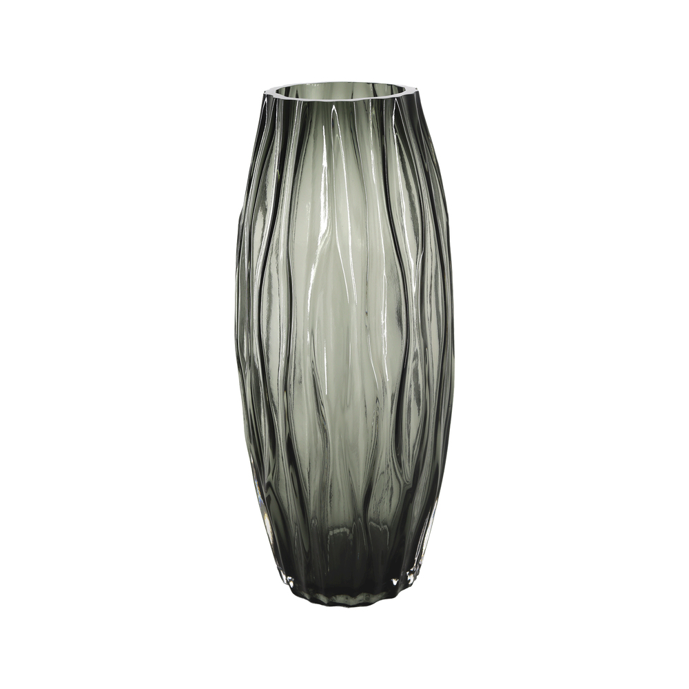 Ваза "Graceful Edge" (стекло), D13xH30 см Серый