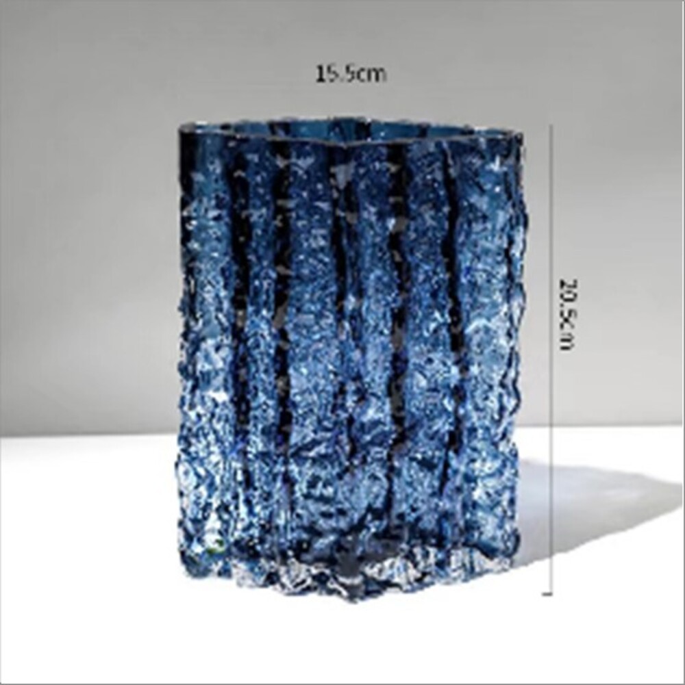 Ваза "Ice" (стекло), 15x15xH20,5 см Голубой