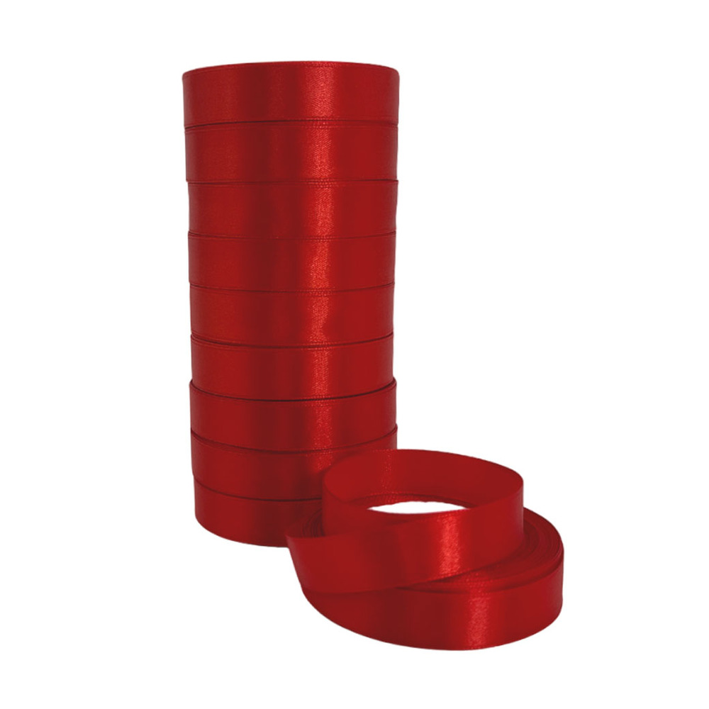 Лента атлас, 20 ммx25 ярд Красный
