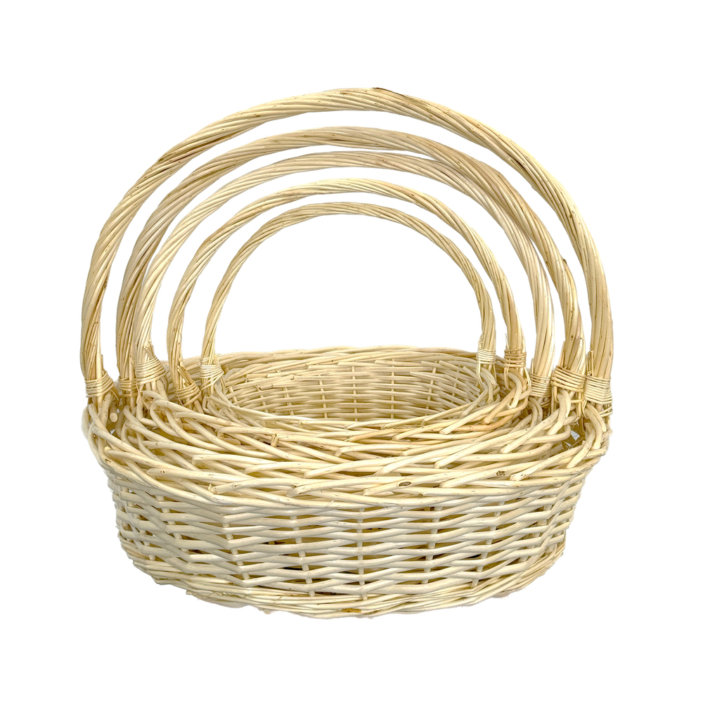 Корзина плетеная (ива), 33x25хH11/31 см - 59x47хH20/58 см, набор (5 шт) Натуральный