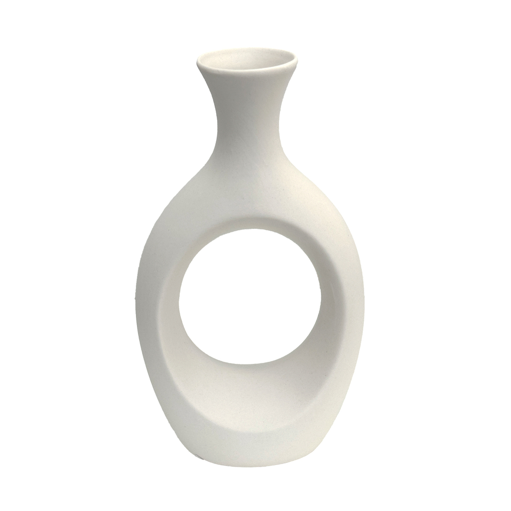 Ваза "Майя" (керамика), 12,5x5xH22 см Белый