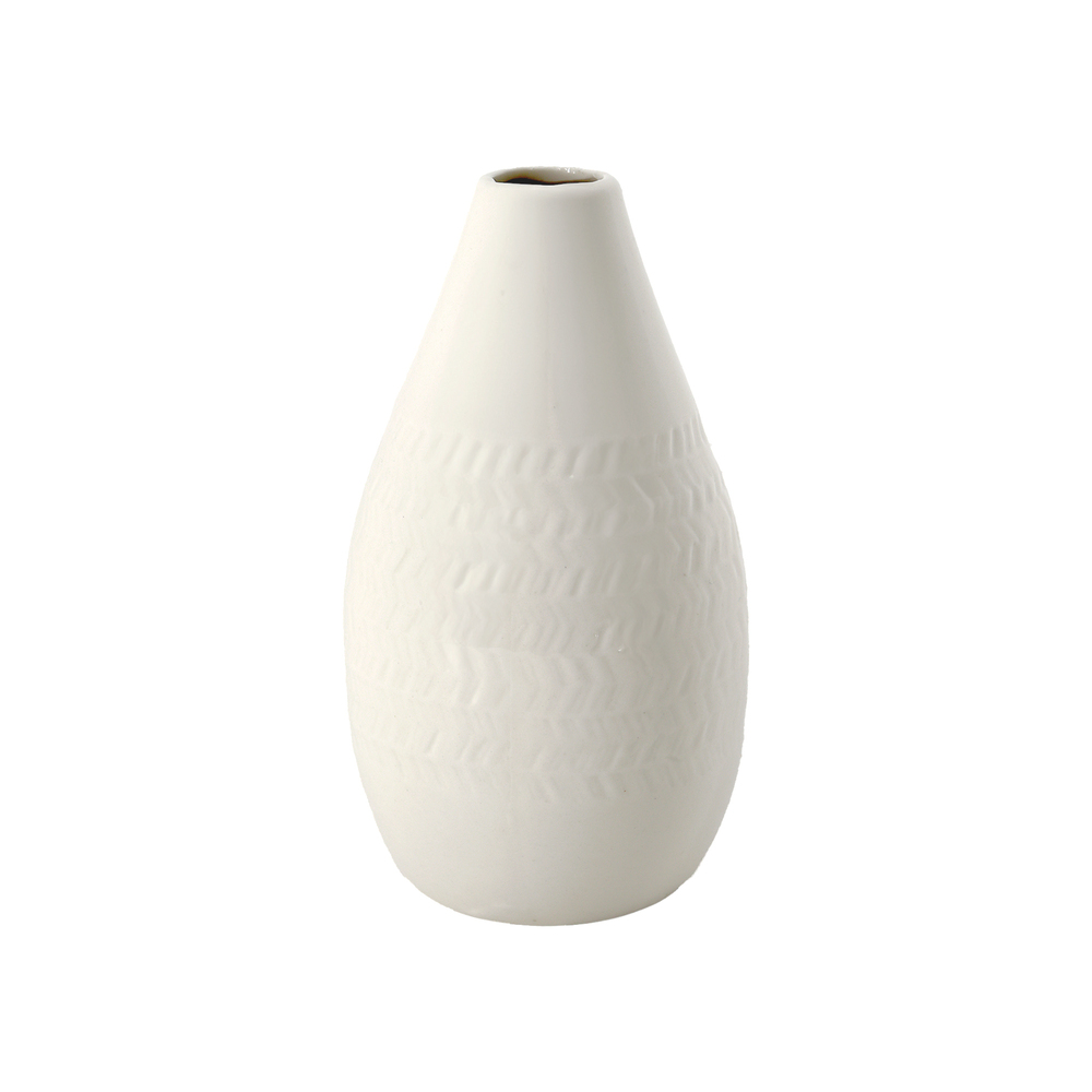 Ваза "White Vase" (керамика), D10,5хH19 см Белый