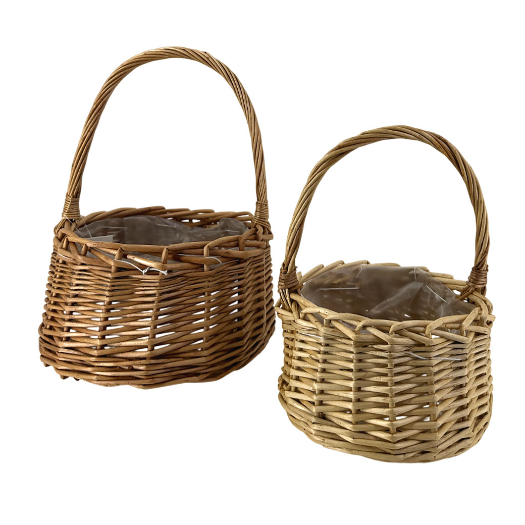 Корзина плетеная (ротанг), D20xH19/31 см, D15xH10/23 см, набор (2 шт) Натуральный