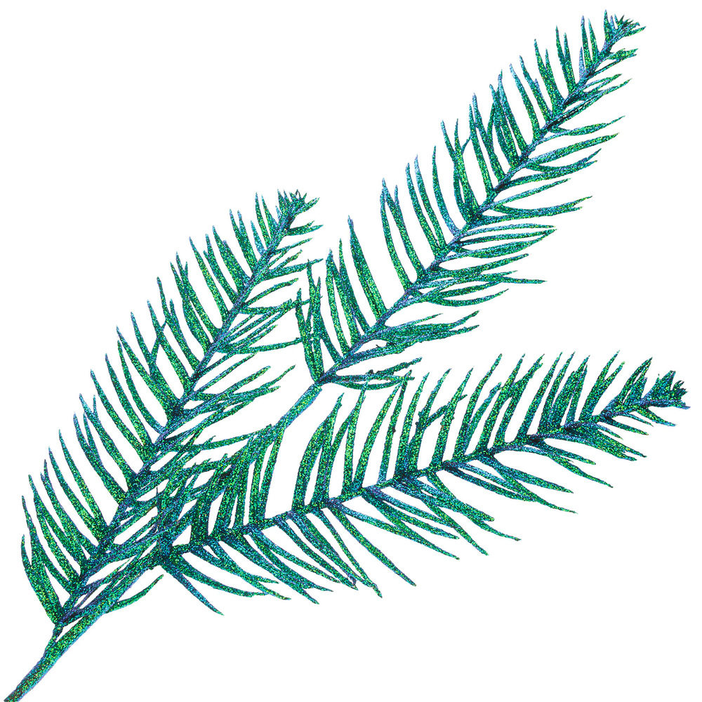 Ветка искусственная "Перо" (пластик), Н76 см Зеленый