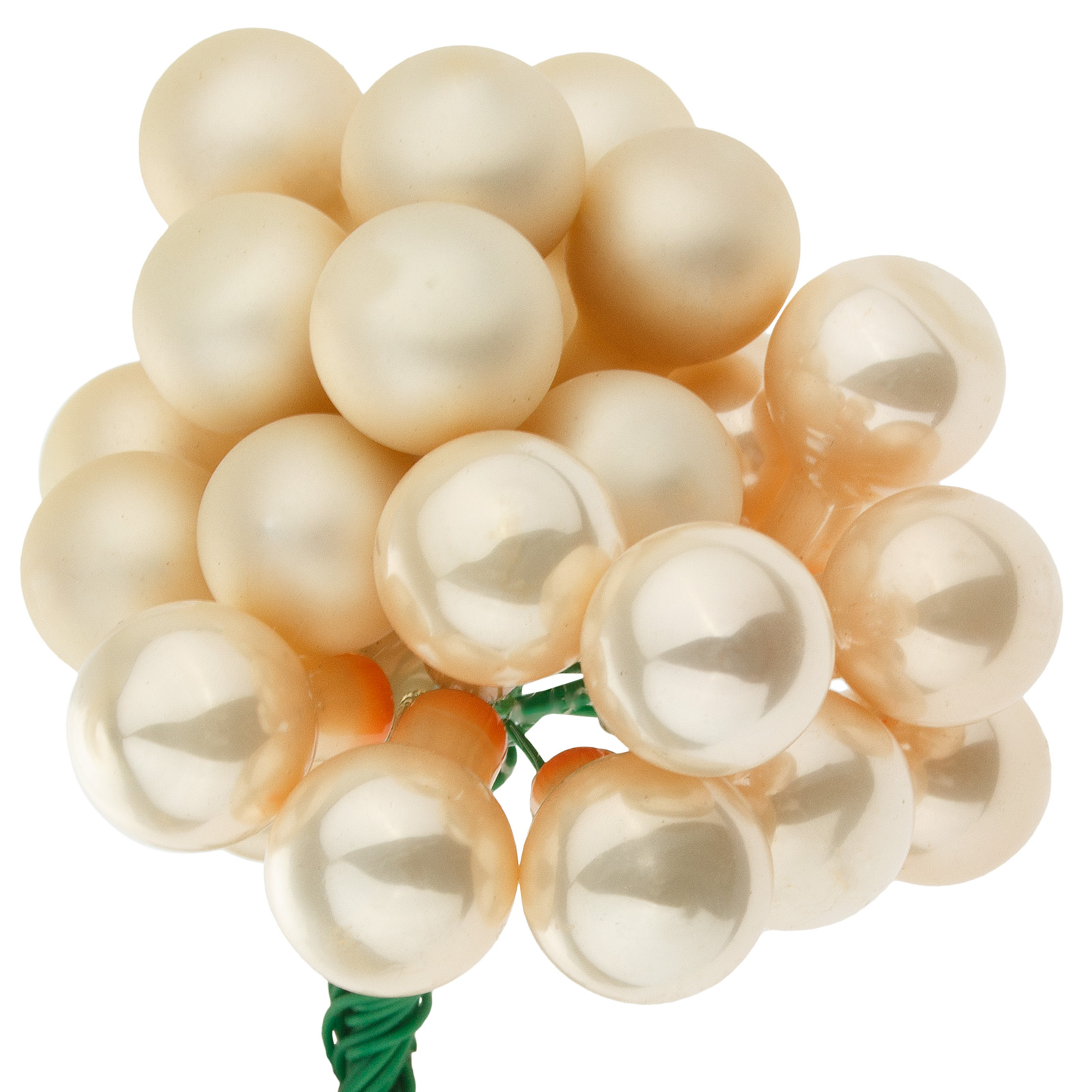 Елочная игрушка "Шар на проволоке" (стекло), D1,5 см, набор (144 шт) Шампань