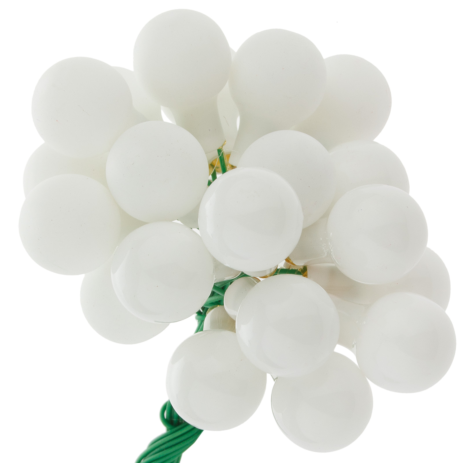 Елочная игрушка "Шар на проволоке" (стекло), D1,5 см, набор (144 шт) Белый