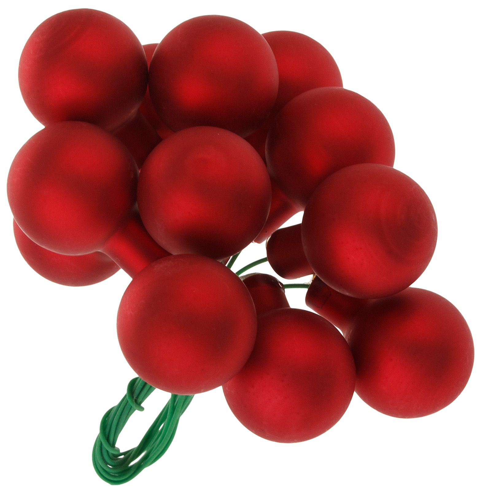 Елочная игрушка "Шар на проволоке" (стекло), D2 см, набор (144 шт) Красный