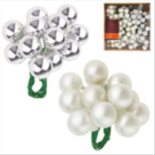 Елочная игрушка "Шар на проволоке" (стекло), D2 см, набор (144 шт) В ассортименте