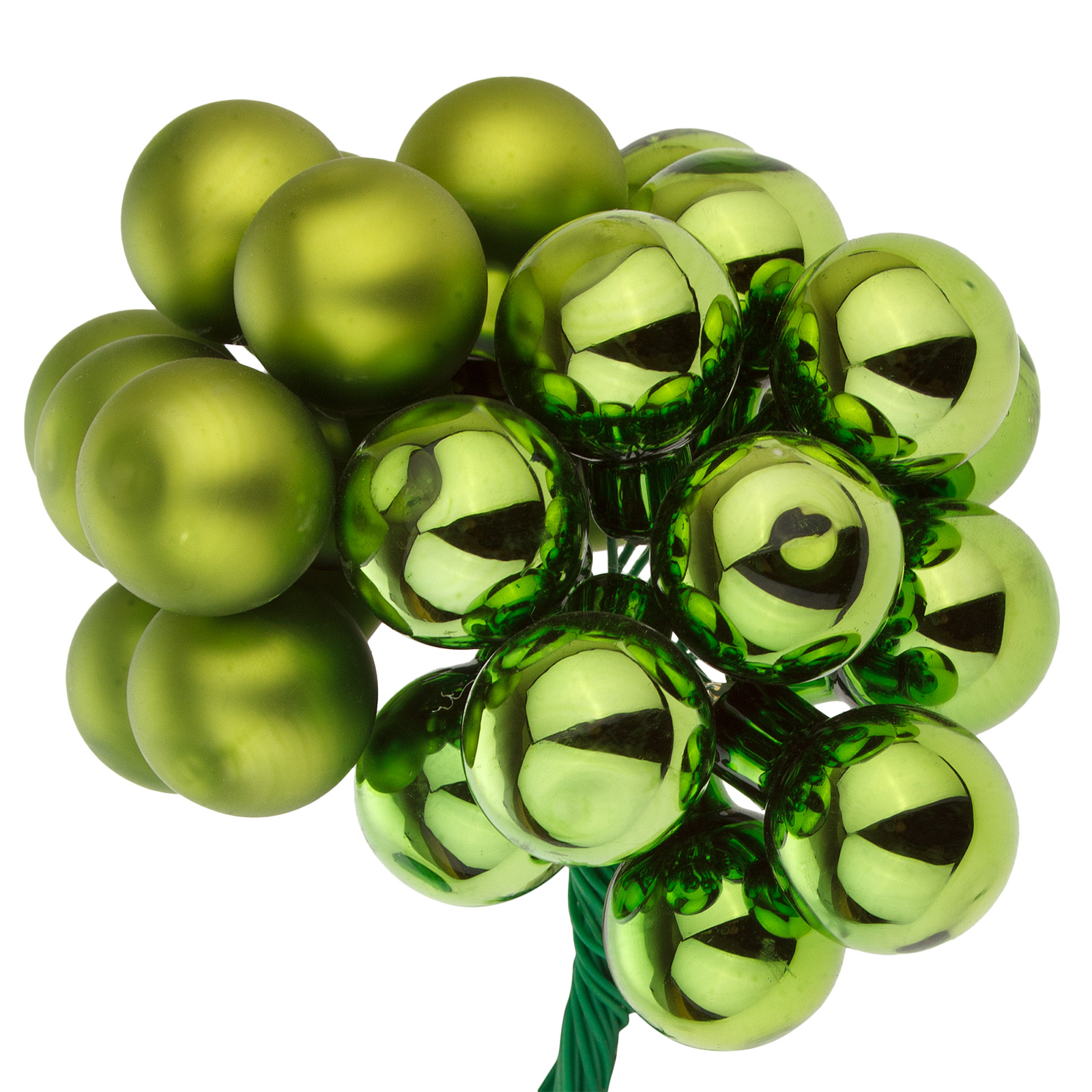 Елочная игрушка "Шар на проволоке" (стекло), D2 см, набор (144 шт) Зеленый