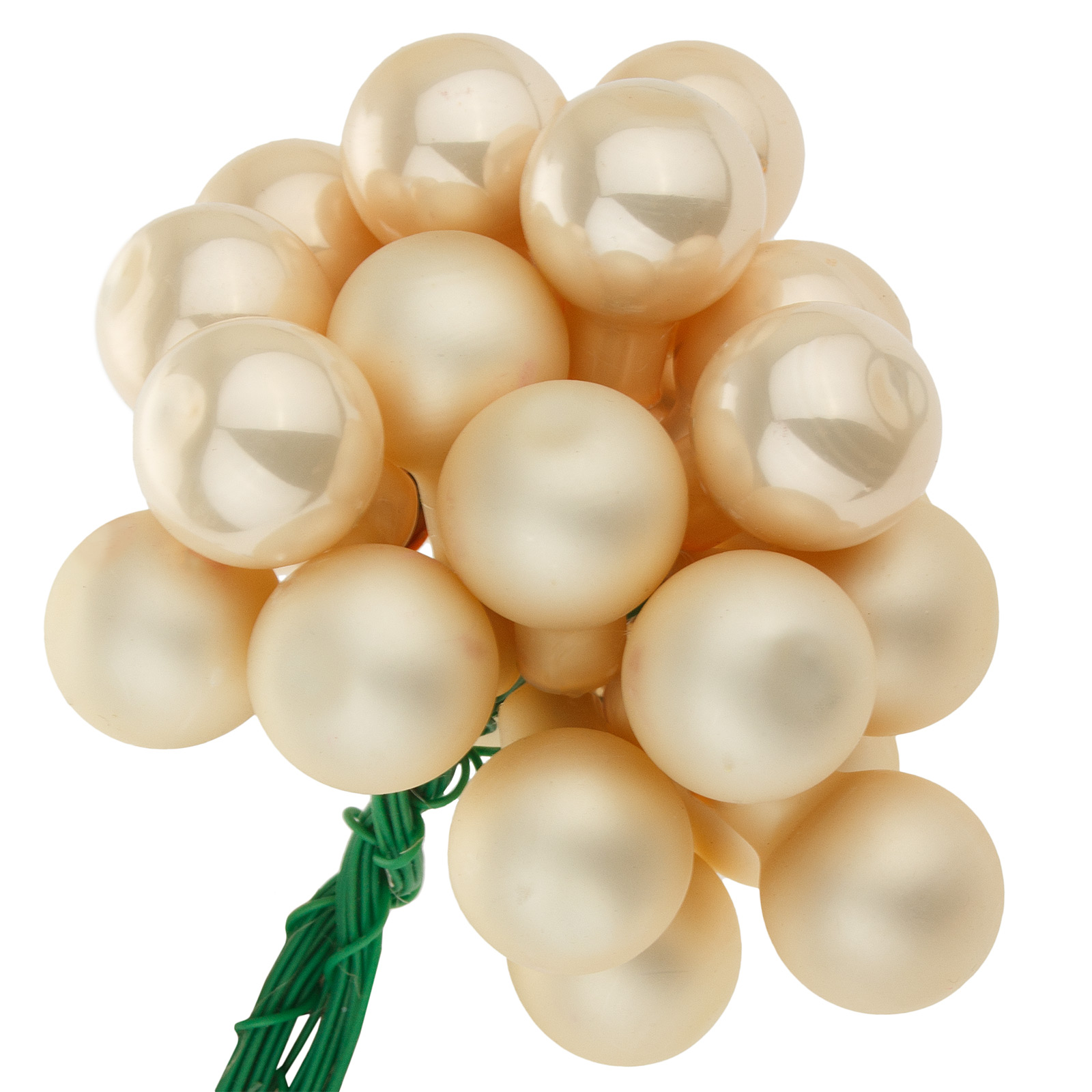 Елочная игрушка "Шар на проволоке" (стекло), D2 см, набор (144 шт) Шампань