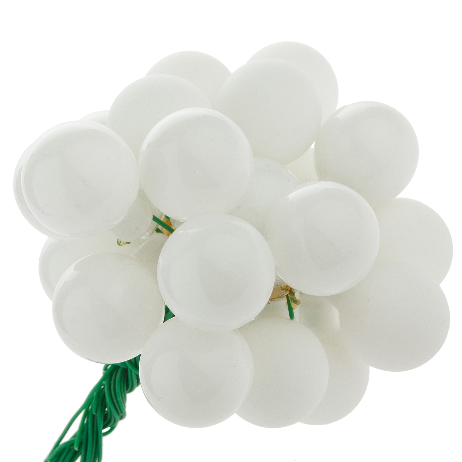 Елочная игрушка "Шар на проволоке" (стекло), D2 см, набор (144 шт) Белый