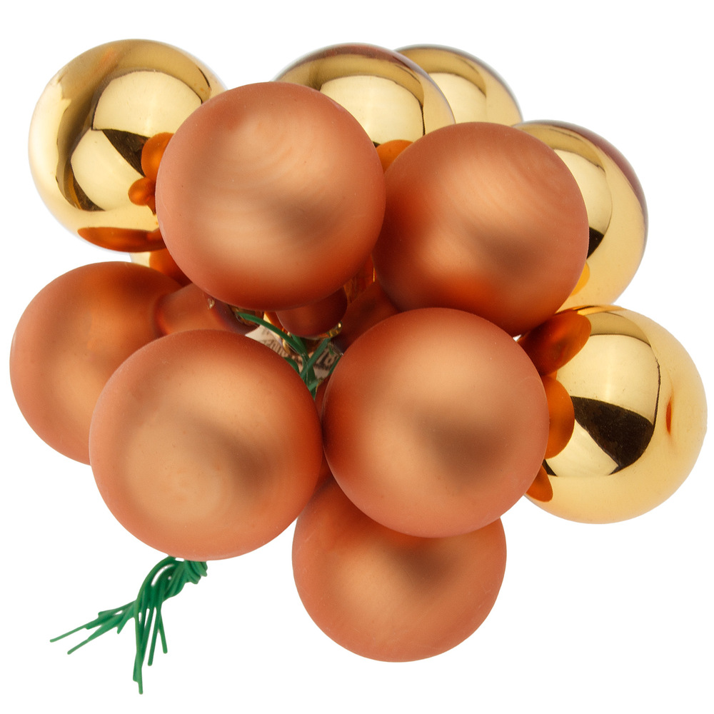 Елочная игрушка "Шар на проволоке" (стекло), D3 см, набор (72 шт) Золотой