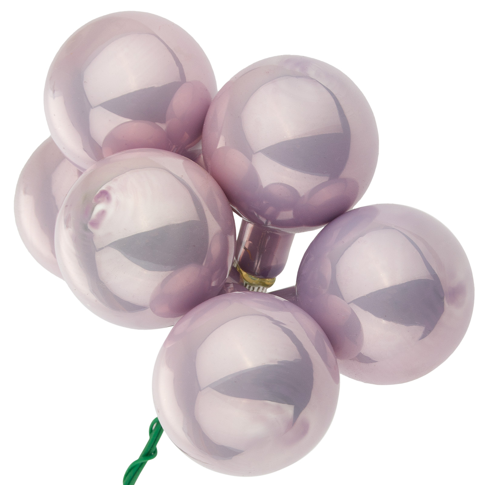 Елочная игрушка "Шар на проволоке" (стекло), D3 см, набор (72 шт) Сиреневый