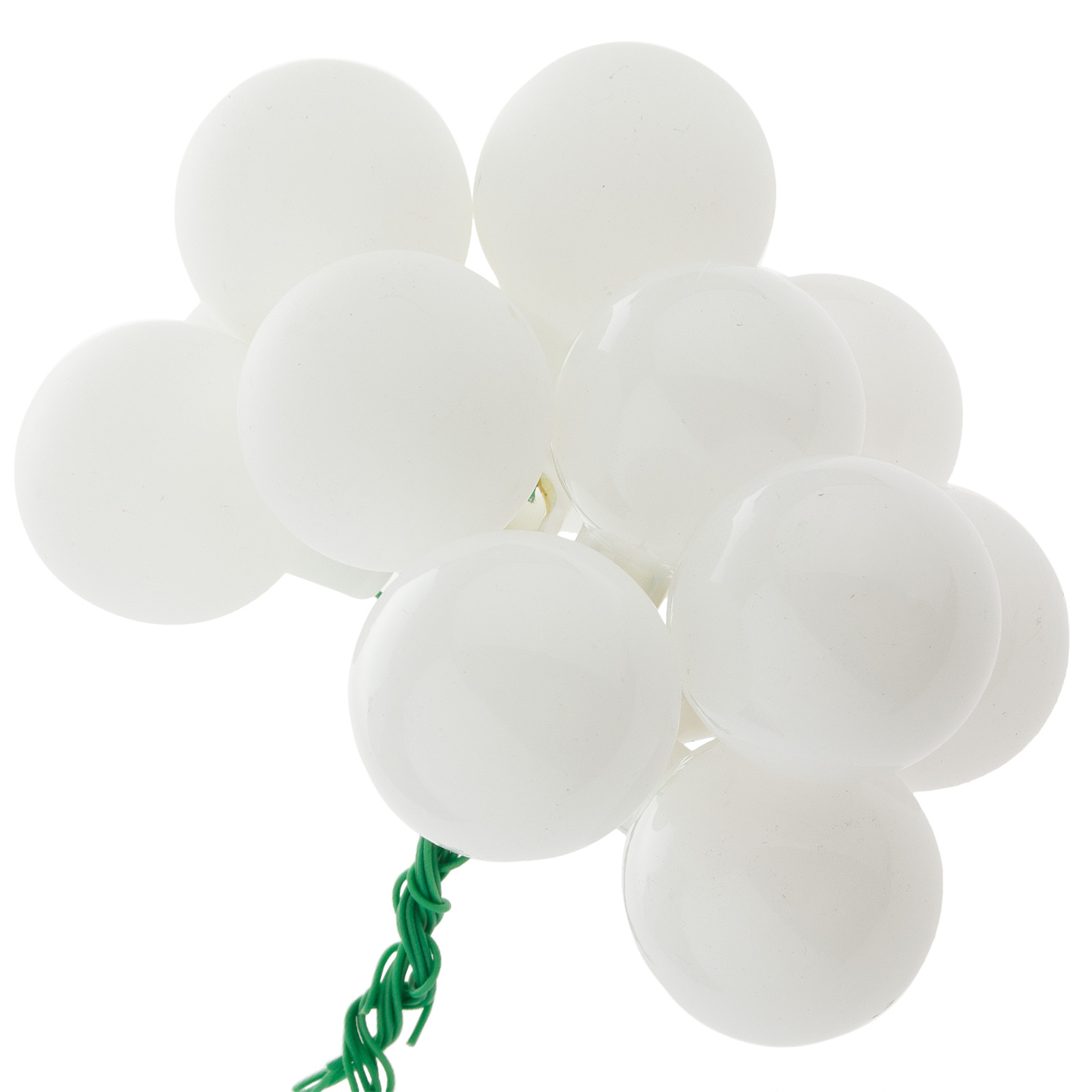 Елочная игрушка "Шар на проволоке" (стекло), D3 см, набор (72 шт) Белый