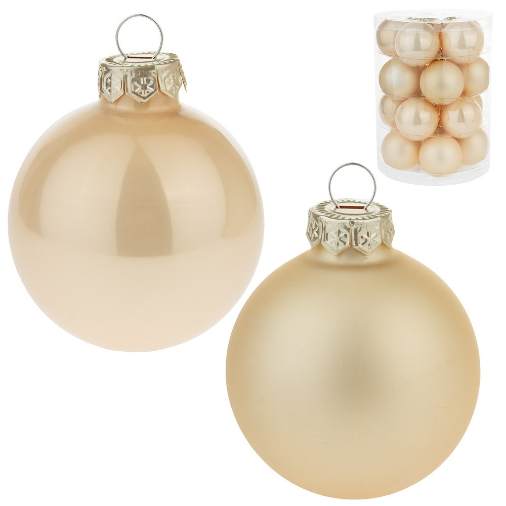 Елочная игрушка "Шар" (стекло), D6 см, набор (20 шт) Шампань