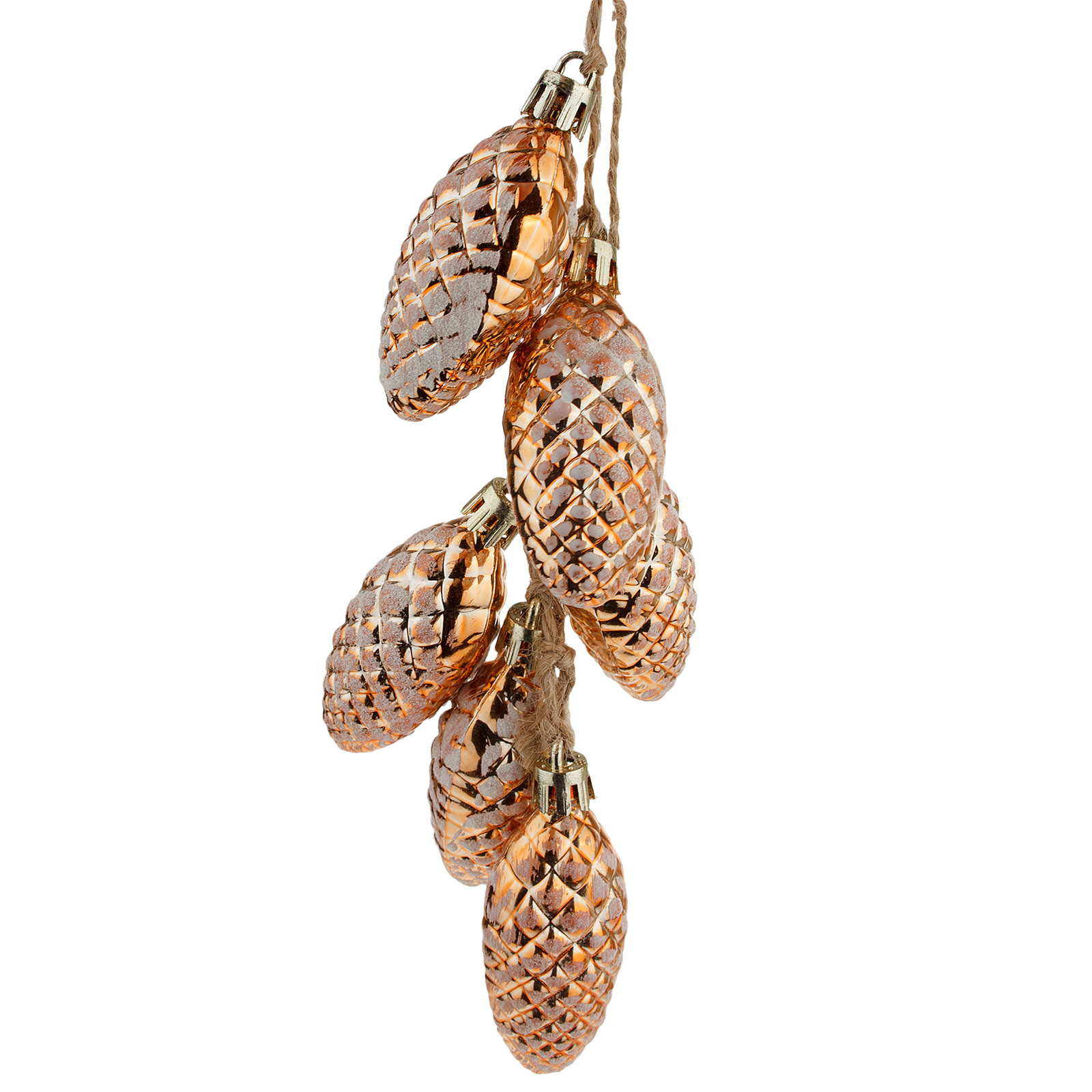 Елочная игрушка "Шишка в связке" (пластик), H7 см, Коричневый