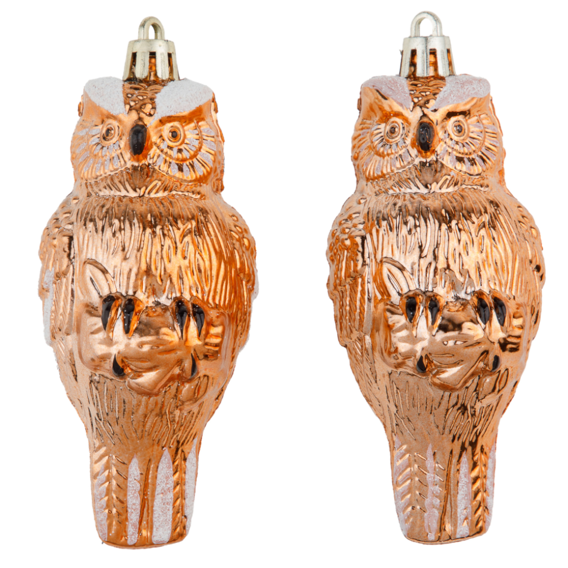 Елочная игрушка "Сова" (пластик), H10 см, набор (2 шт) Коричневый