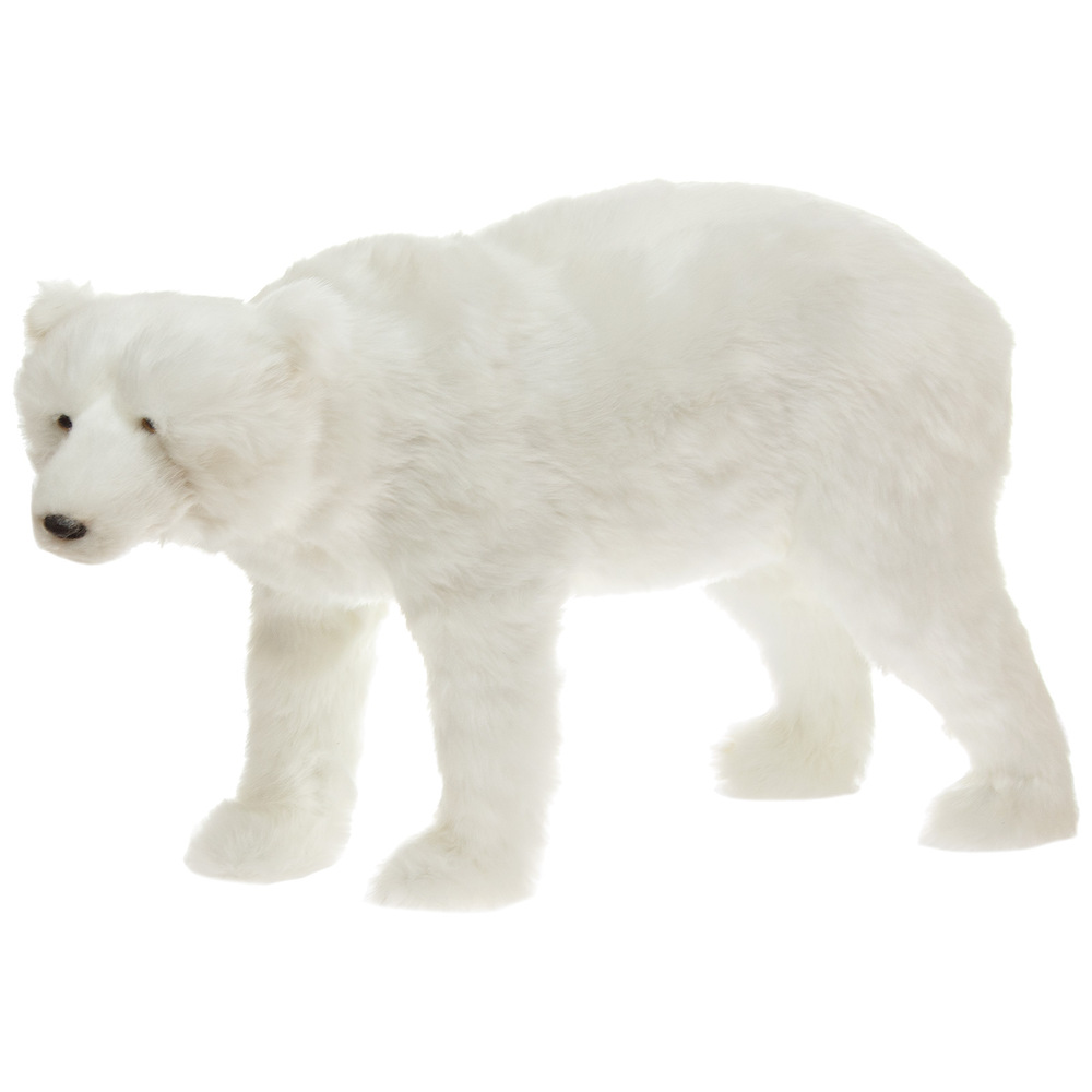Фигура "Медведь" (искусственный мех), 55х24хН34 см Белый