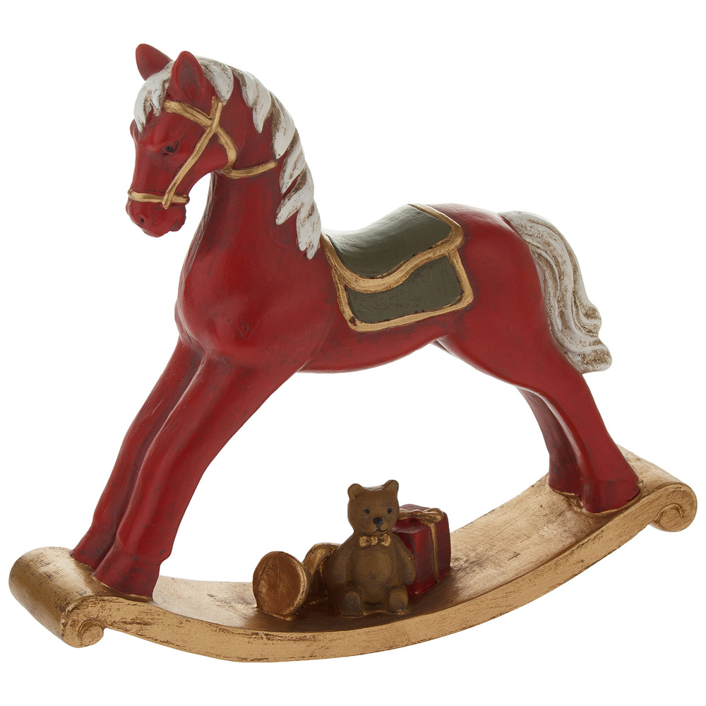 Фигура "Лошадь-качалка" (полирезин), 14,5x3xH13 см Красный