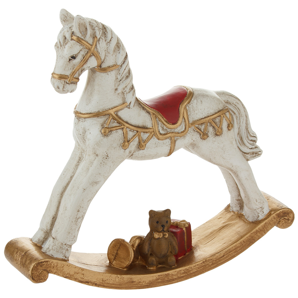 Фигурка "Лошадь-качалка" (полирезин), 14,5х3хН13 см Белый