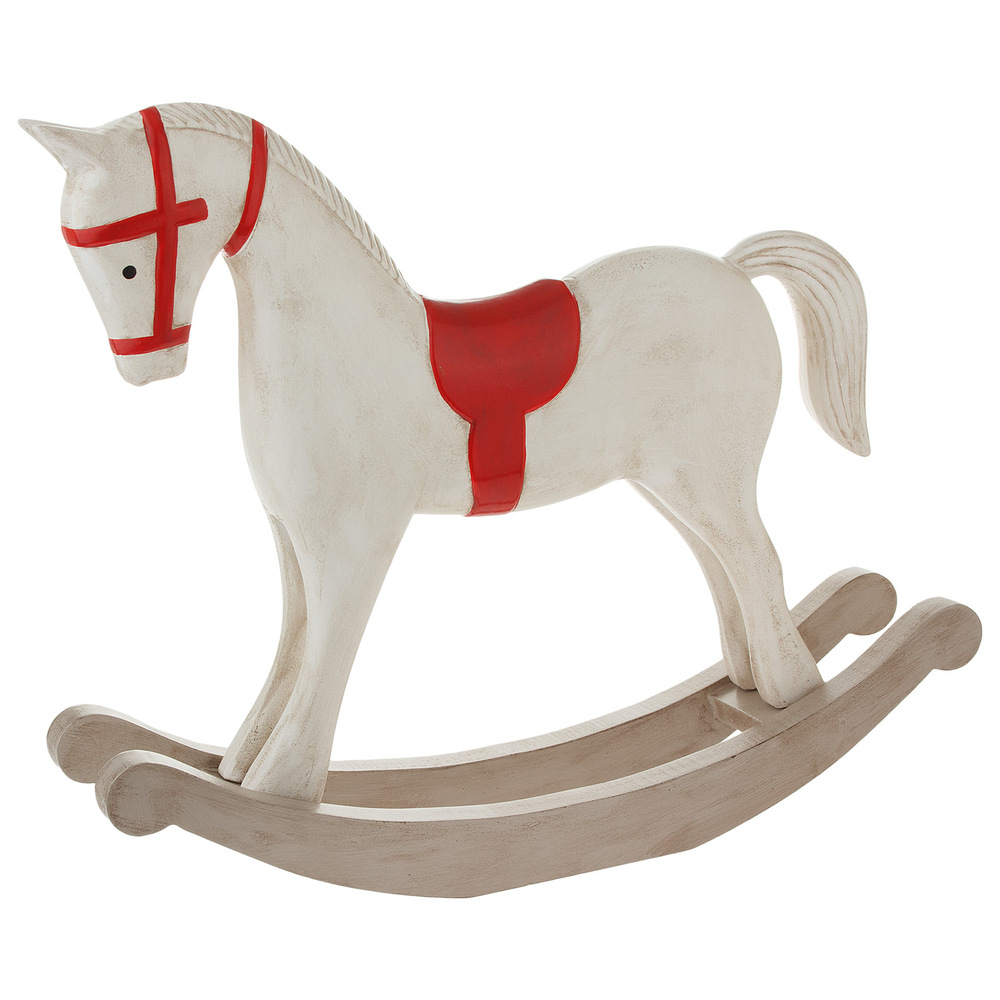 Фигурка "Лошадь-качалка" (полирезин), 38х8хН31 см Белый