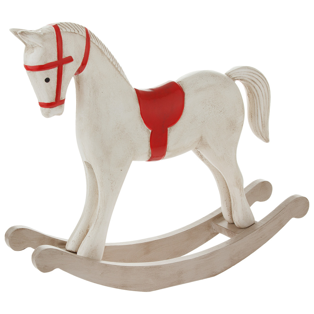 Фигурка "Лошадь-качалка" (полирезин), 26,5х6хН22 см Белый