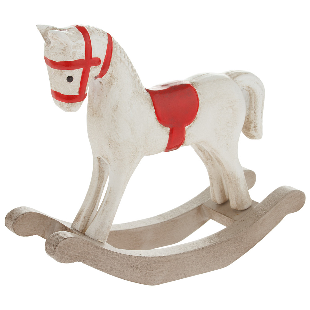 Фигура "Лошадь-качалка" (полирезин), 13x4,5xH11 см Белый