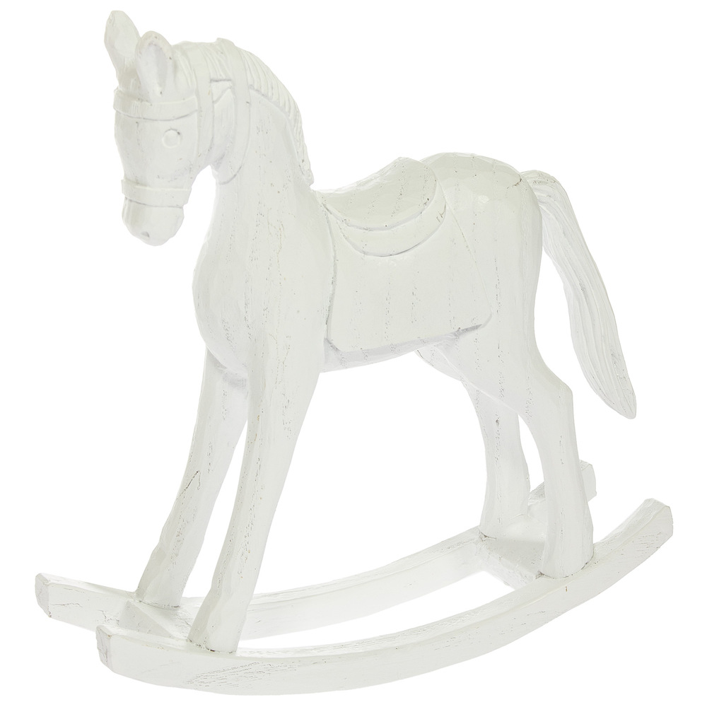 Фигура "Лошадь-качалка" (полирезин), 14,5x4,5xH15 см Белый