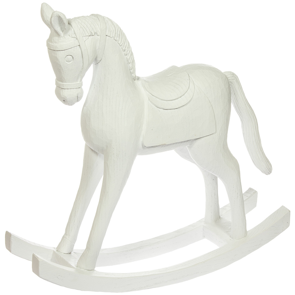 Фигура "Лошадь-качалка" (полирезин), 36x10xH35 см Белый