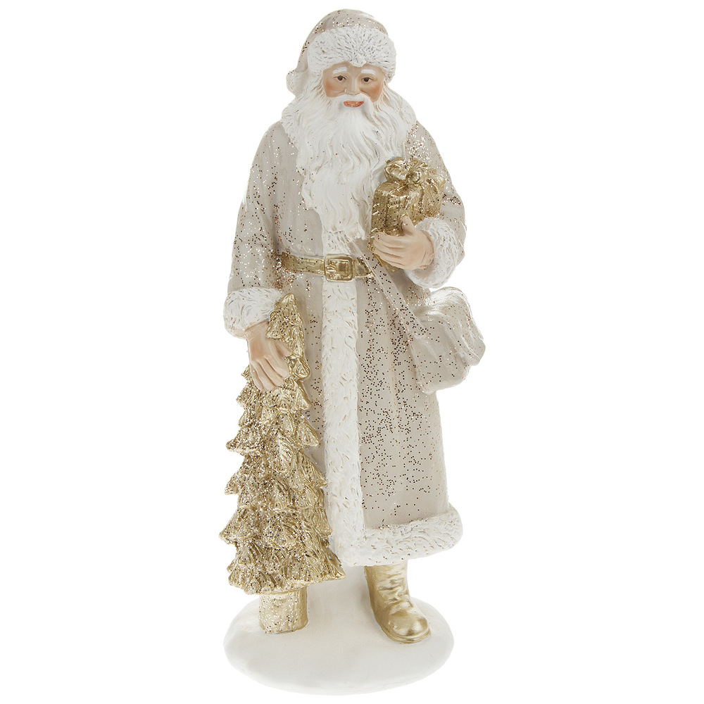 Фигура "Санта" (полирезин), 10x9xH23,5 см Кремовый