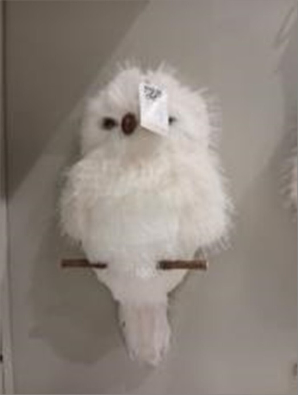 Елочная игрушка "Сова" (искусственный мех), 17хН34 см Белый