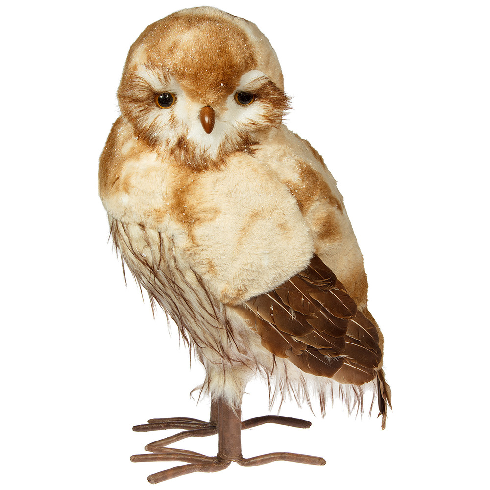 Фигура "Сова" (искусственный мех), 30х22хН50 см Коричневый