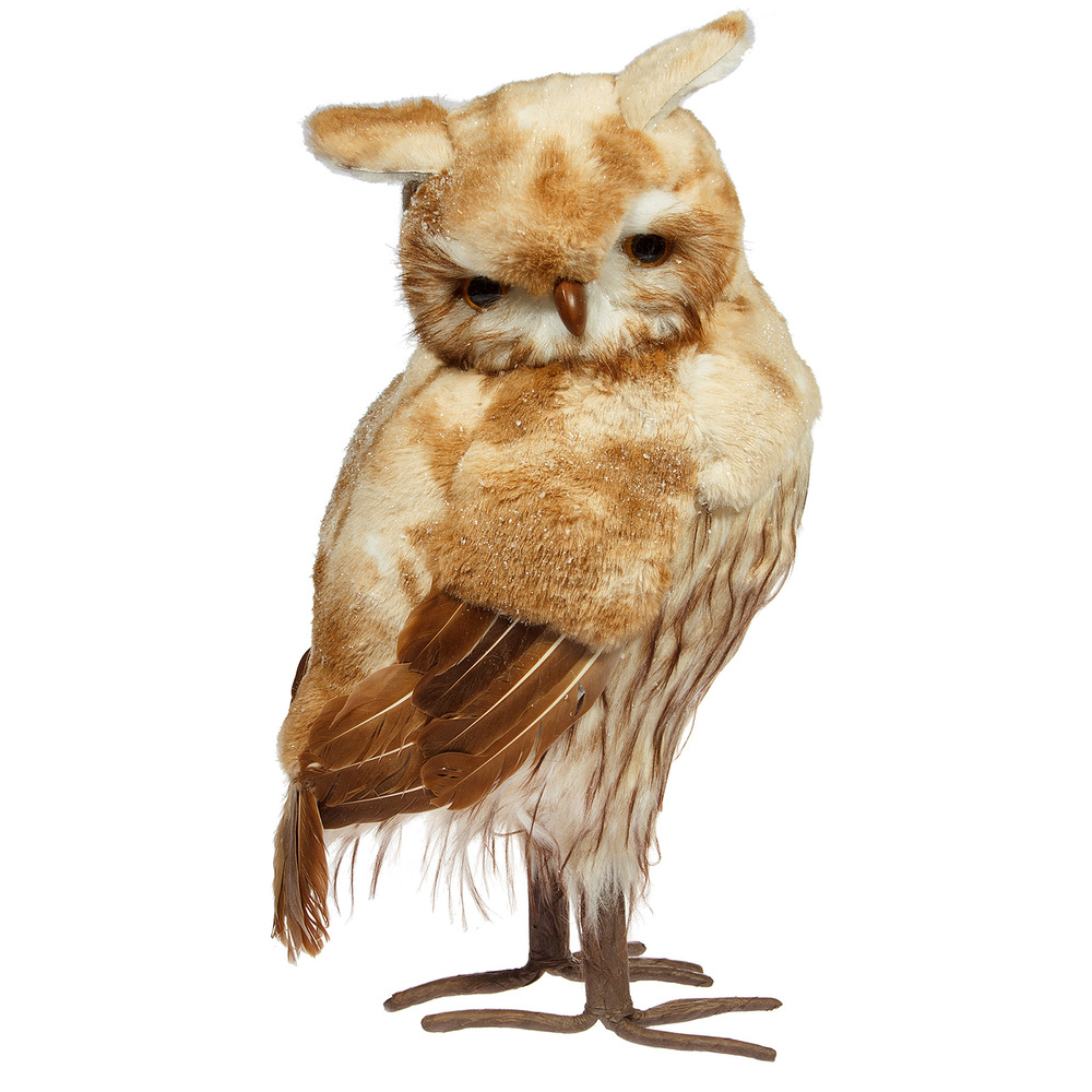 Фигура "Сова" (искусственный мех), 23х20хН46 см Коричневый