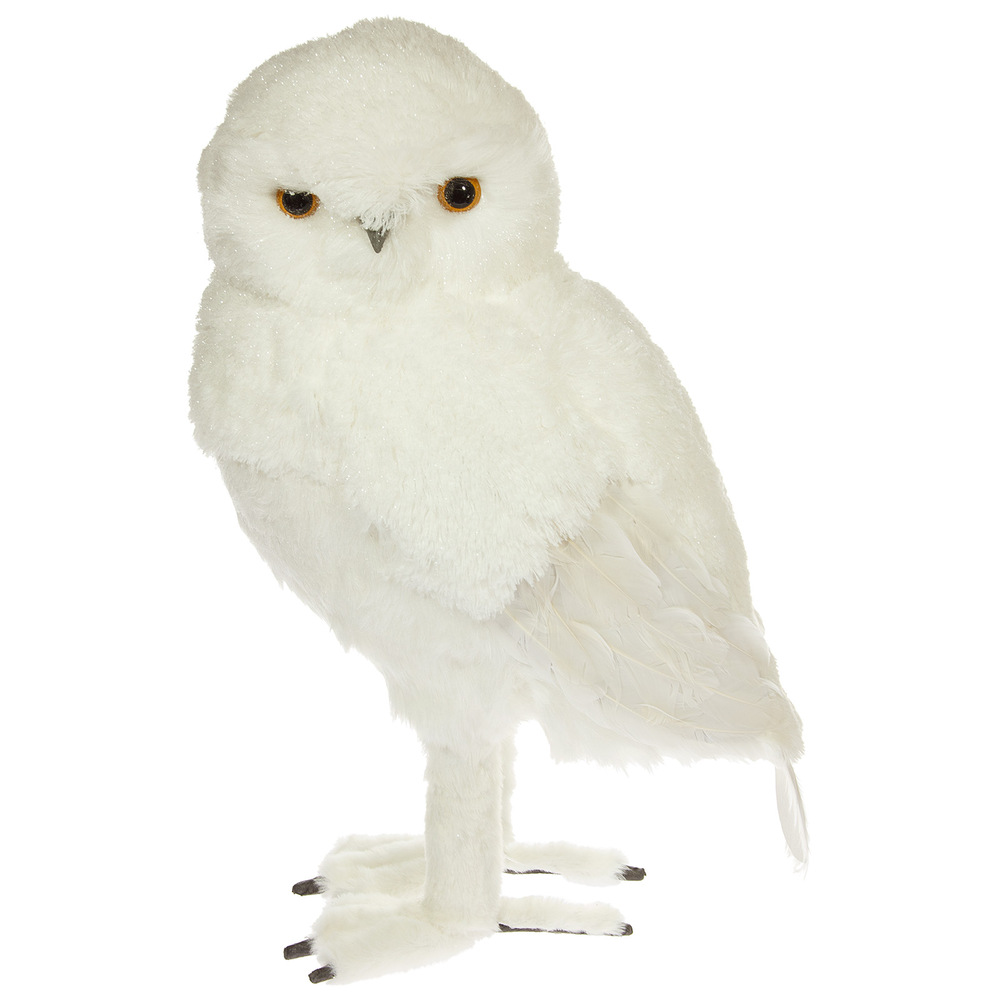 Фигура "Сова" (иск. мех), 30x23xH50 см Белый
