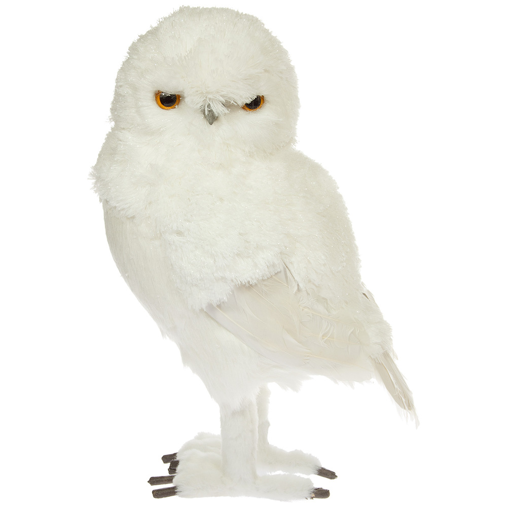 Фигура "Сова" (искусственный мех), 23х19хН41 см Белый