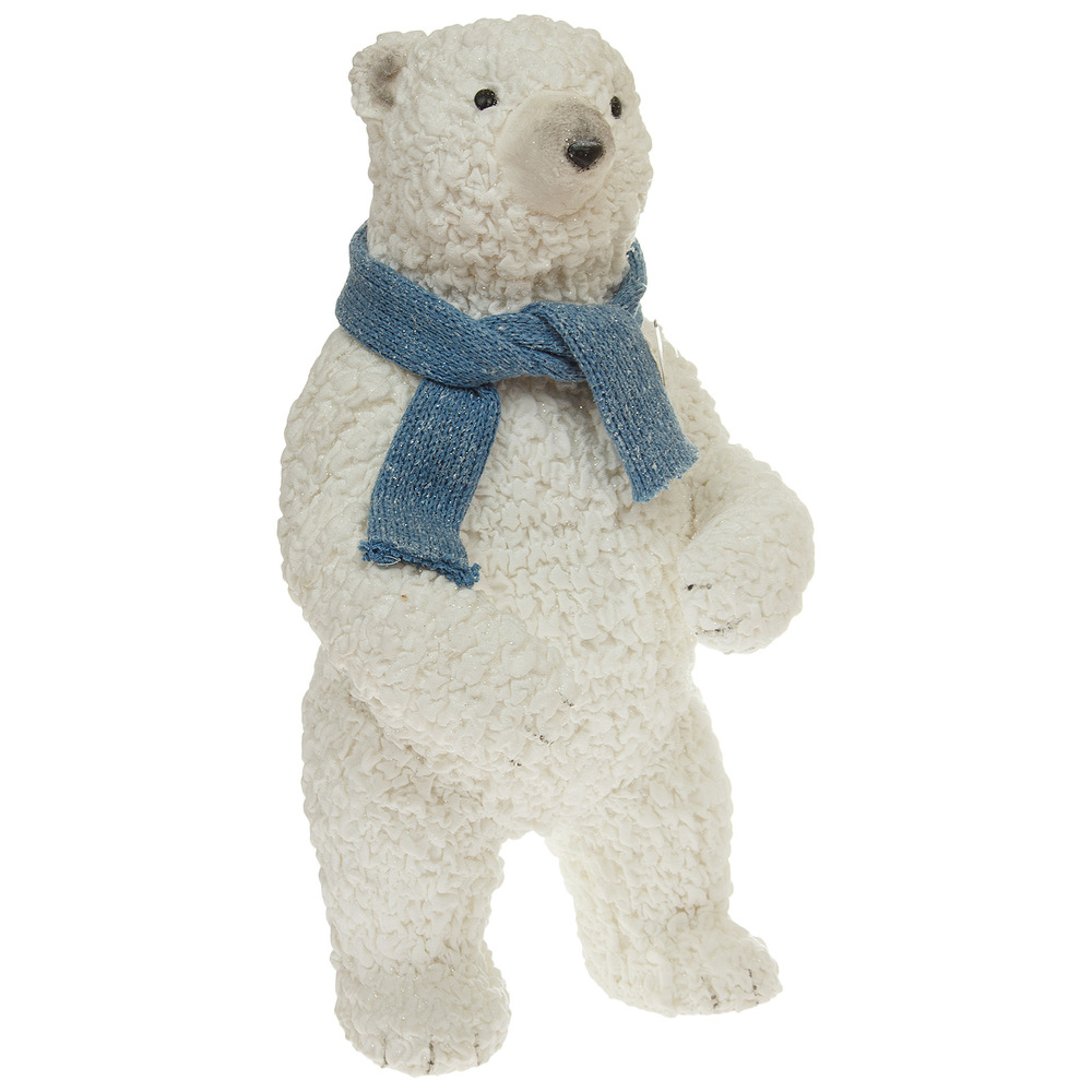 Фигура "Медведь" (искусственный мех), 28х28хН52 см Белый