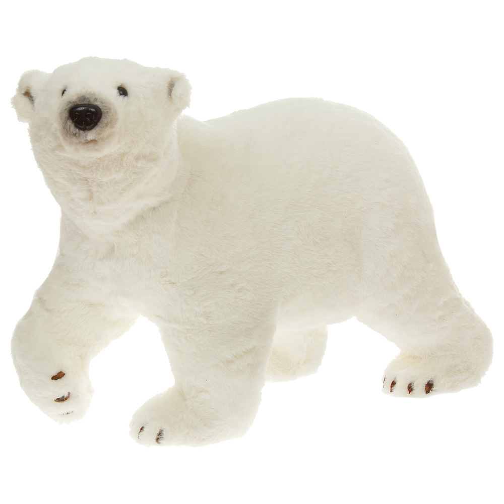 Фигура "Медведь" (флок), 49x23xH33 см Белый