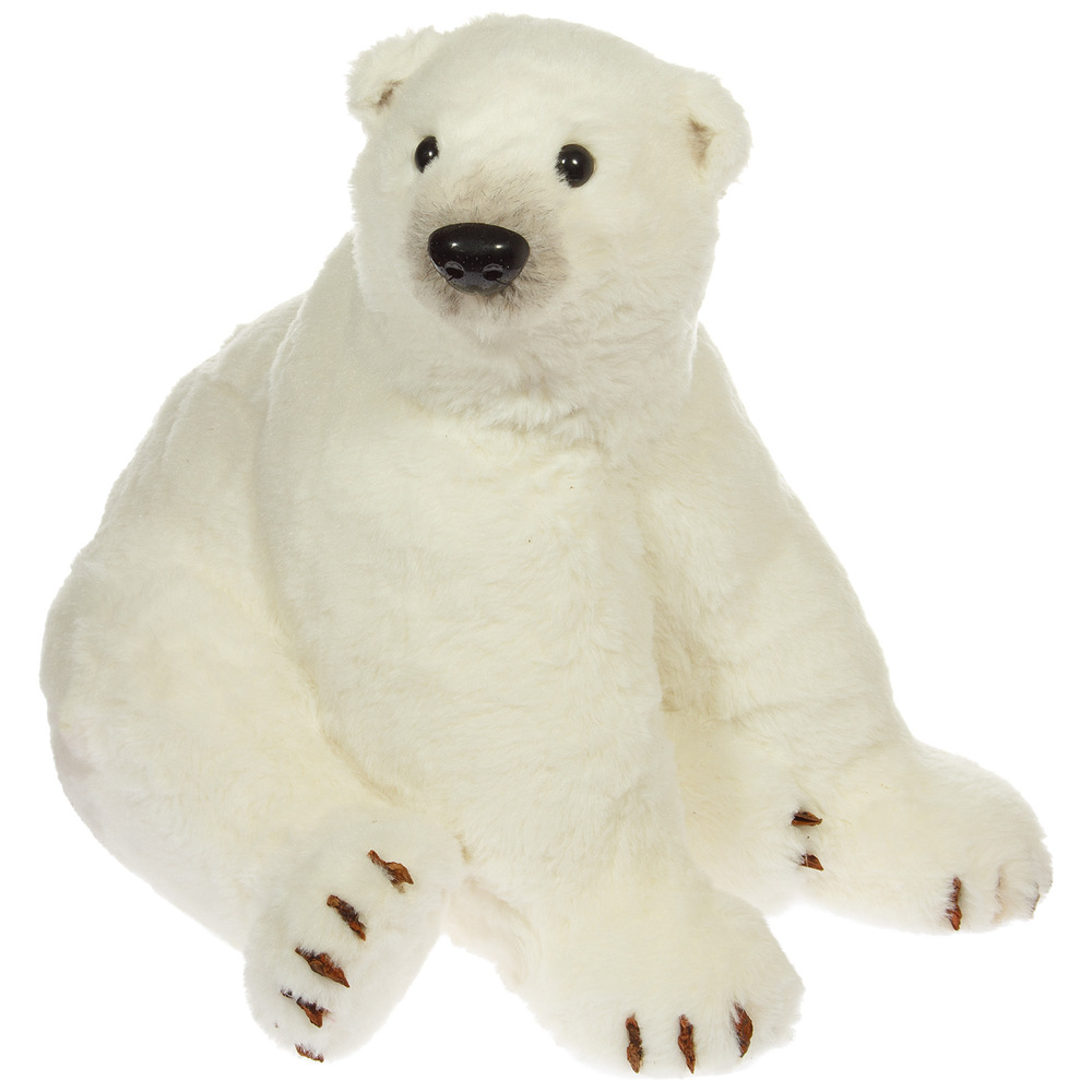 Фигура "Медведь" (иск. мех), 34x32xH34 см Белый