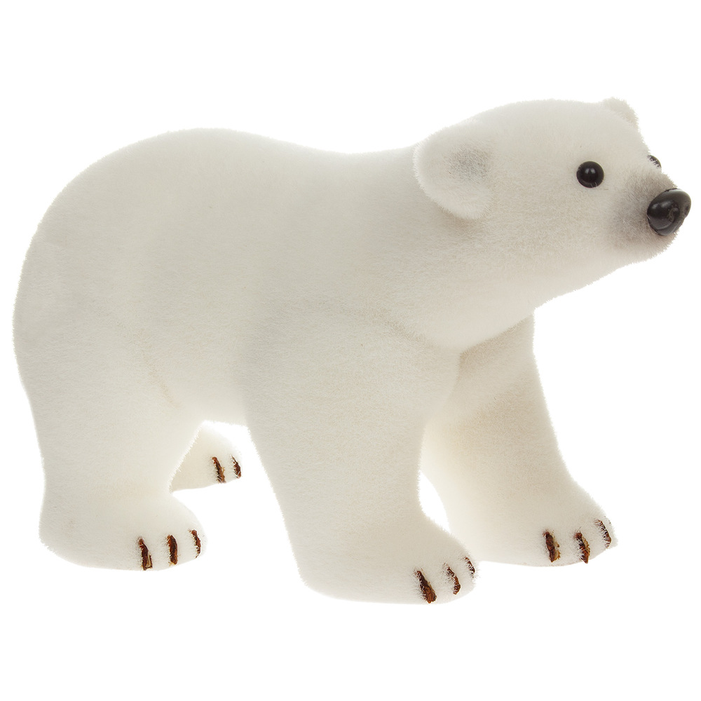 Фигура "Медведь" (флок), 46x19xH23 см Белый