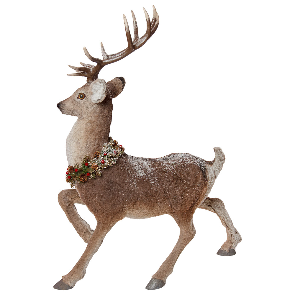 Фигура "Олень" (иск. мех), 83x40xH90 см Коричневый