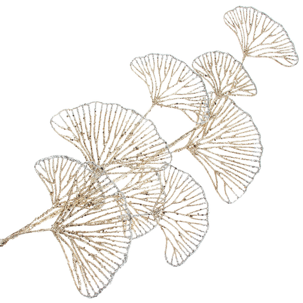 Ветка искусственная (пластик), H88 см Золотой