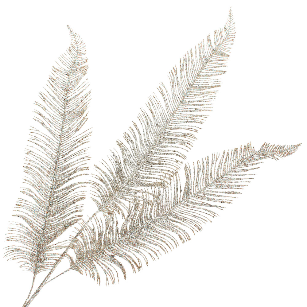 Ветка "Перо" искусственная (пластик), Н91 см Золотой