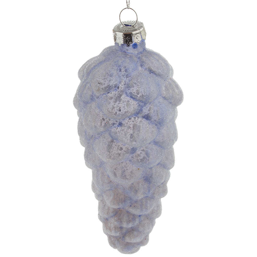 Елочная игрушка "Шишка" (стекло), D6xH12 см Сиреневый