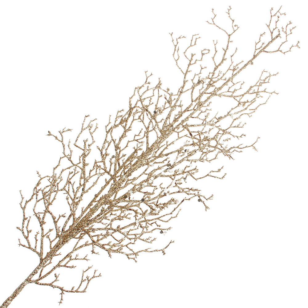 Ветка искусственная (пластик), H66 см Шампань