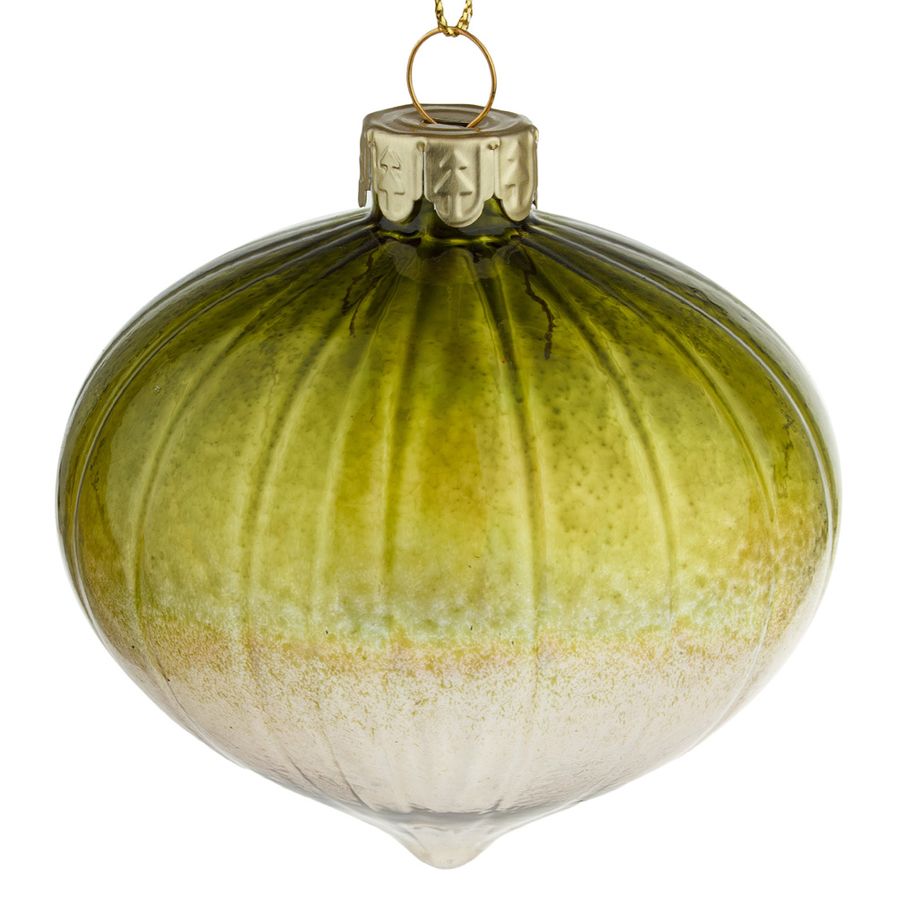 Елочная игрушка "Луковка" (стекло), D8 см Зеленый