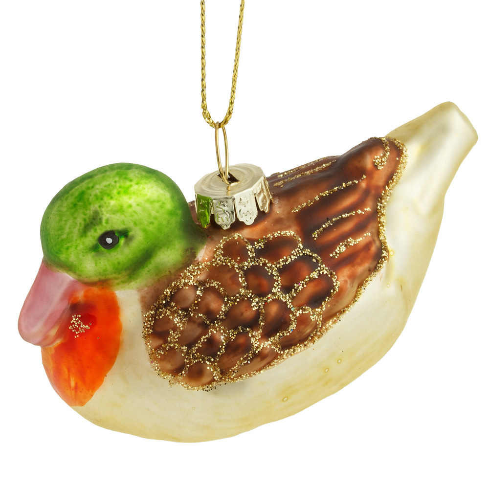 Елочная игрушка "Утка" (стекло), 8х4хН5 см Зеленый