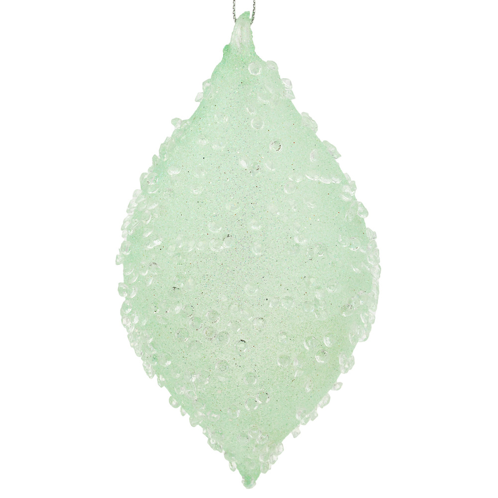 Елочная игрушка "Олива" (стекло), D7хН14 см Светло-зеленый