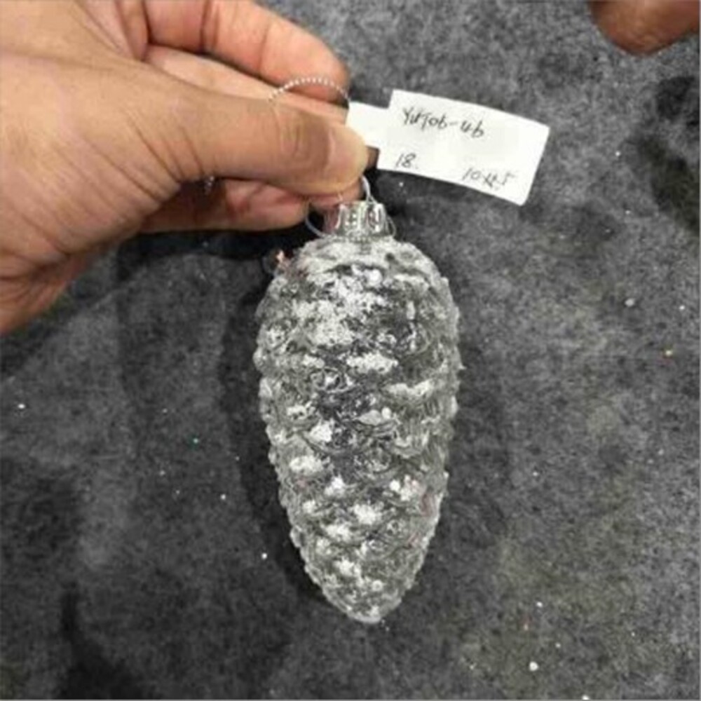 Елочная игрушка "Шишка" (стекло), D5,5хН10 см Прозрачный