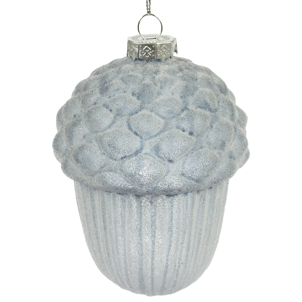 Елочная игрушка "Желудь" (стекло), D8xH11,5 см Серебряный