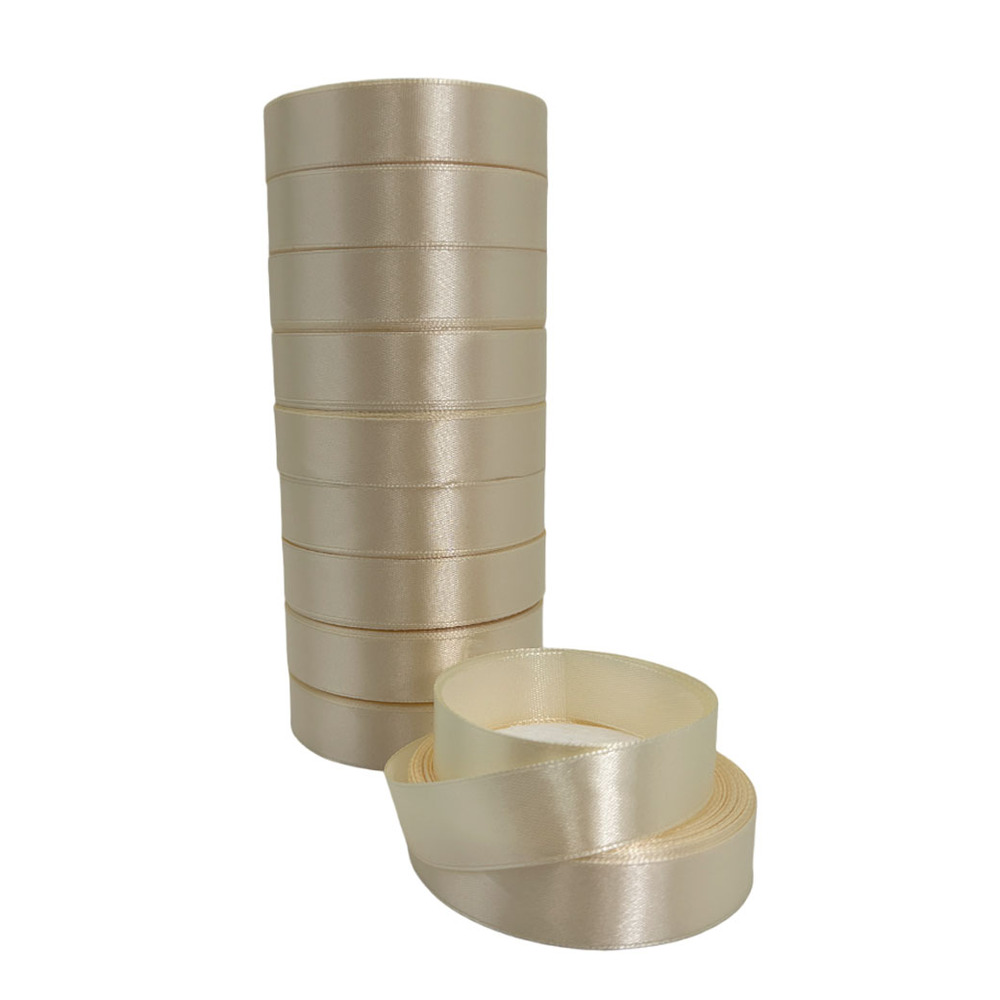 Лента атлас, 20 ммx25 ярд Кремовый